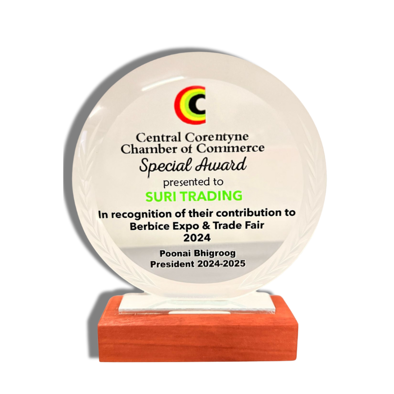 Special Award from the Central Corentyne Chamber of Commerce